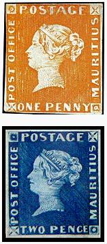 Mauritius 1847 Post Office stamps